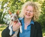 Val Hemminger, founder of Pathway Legal Family Law in BC with our Chief Barking Officer, Inu.