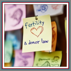 A cheerful illustrated sticky note reading "fertility & donor law" with colourful hearts and a whimsical character, set against a soft bokeh background. A cheerful illustrated sticky note reading "fertility & donor law" with colourful hearts and a whimsical character, set against a soft bokeh background.