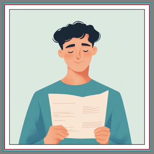 A relaxed illustrated man with dark curly hair calmly reading a legal document, representing informed consent and legal review for IVF, donor, and fertility agreements in BC. A relaxed illustrated man with dark curly hair calmly reading a legal document, representing informed consent and legal review for IVF, donor, and fertility agreements in BC.