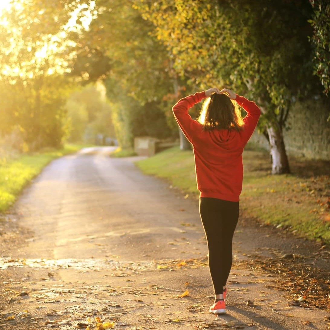 woman going for a walk in nature