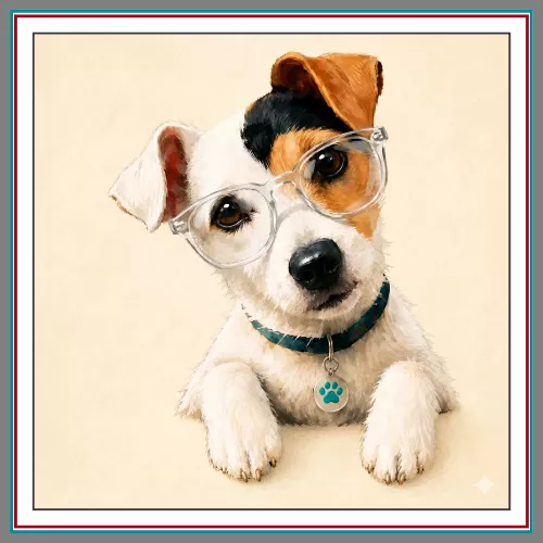 Journey wearing smaller clear-frame glasses, smiling softly with a calm and approachable expression.